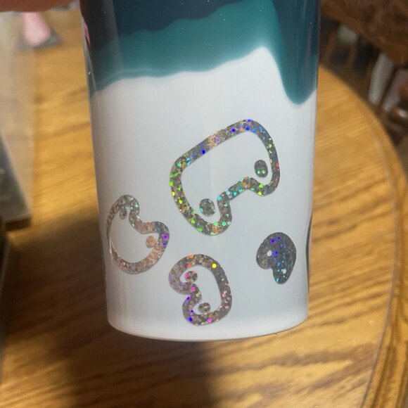 Starbucks 2021 Holiday Silver Dark Green White Wave Cold Beverage Cup 24 oz - Picture 3 of 5